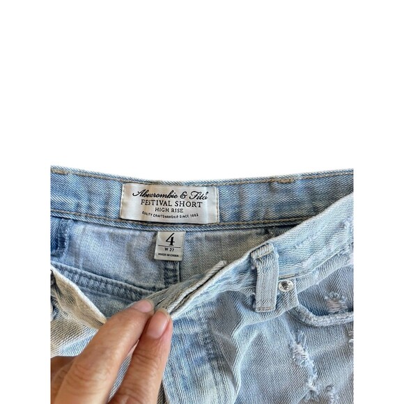 Abercrombie & Fitch Shorts Womens‎ 4 27 blue Denim Festival Short High Rise - Picture 4 of 8